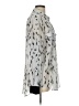 DKNY Animal Print Silver Long Sleeve Blouse Size L - photo 4