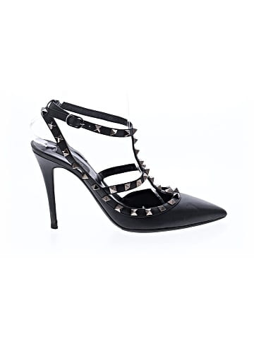 Valentino Garavani Noir Rockstud Ankle Strap Pumps (view 1)
