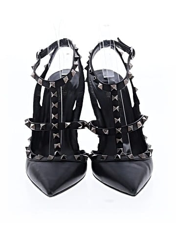 Valentino Garavani Noir Rockstud Ankle Strap Pumps (view 2)