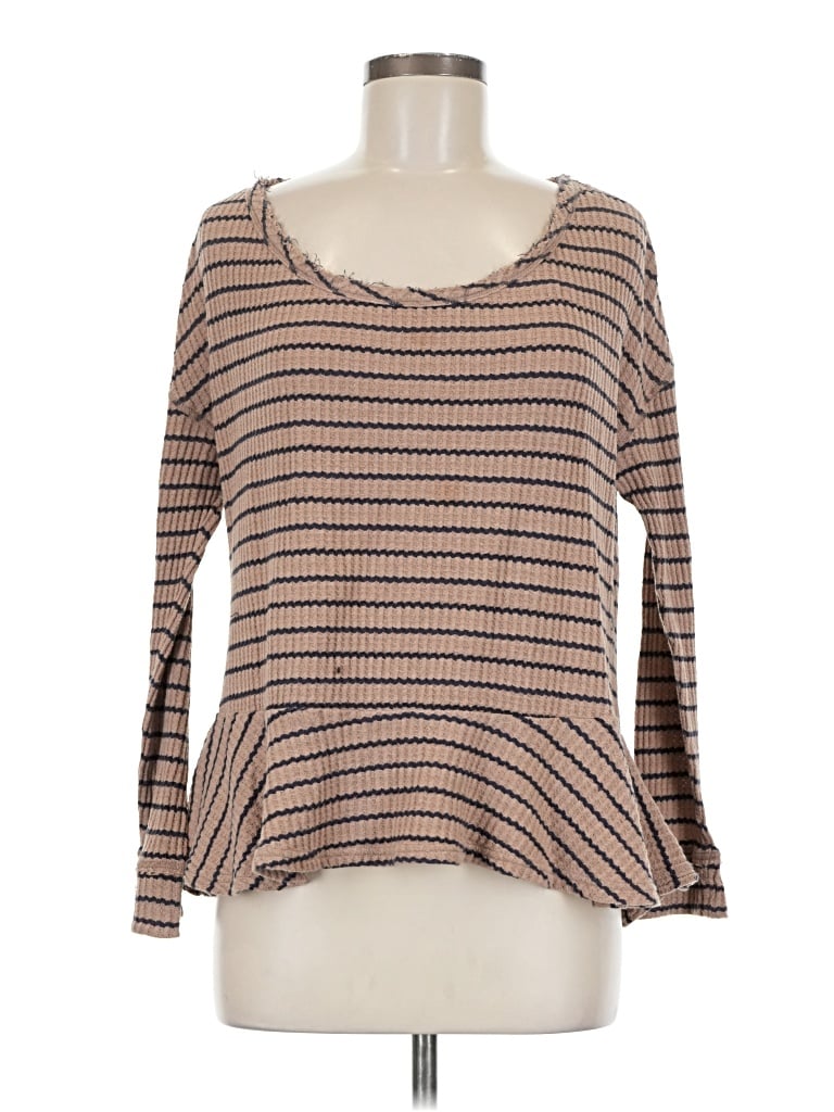 Pre-owned We The Free 3/4 Sleeve T-shirt In Brown