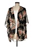 Poetry 100% Polyester Black Kimono Size 1X - photo 1