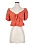 Lost + Wander 100% Rayon Orange Short Sleeve Blouse Size S - photo 1
