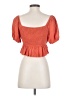 Lost + Wander 100% Rayon Orange Short Sleeve Blouse Size S - photo 2