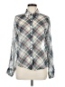 About A Girl 100% Polyester Argyle Gray Long Sleeve Blouse Size M - photo 1
