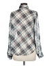About A Girl 100% Polyester Argyle Gray Long Sleeve Blouse Size M - photo 2