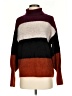Express Color Block Burgundy Turtleneck Sweater Size XS - photo 1
