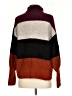 Express Color Block Burgundy Turtleneck Sweater Size XS - photo 2