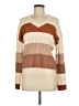 Poof! Color Block Tan Pullover Sweater Size L - photo 1