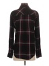 Rails 100% Rayon Plaid Black Long Sleeve Blouse Size S - photo 2