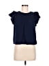 Daniel Rainn 100% Rayon Blue Short Sleeve Blouse Size M (petite) - photo 1