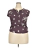 Papermoon Purple Burgundy Short Sleeve Blouse Size 3X - photo 1