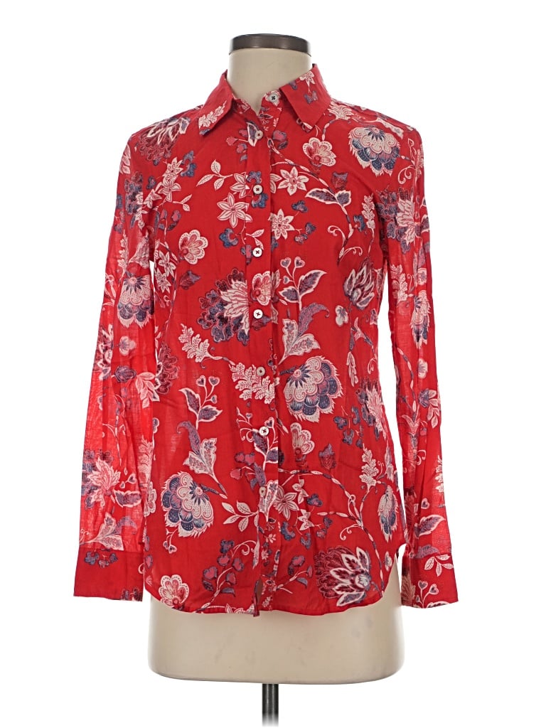 Talbots Long Sleeve Blouse In Red