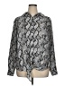 INC International Concepts 100% Polyester Animal Print Silver Long Sleeve Blouse Size 16w - photo 1