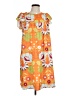 Shein 100% Polyester Tropical Orange Casual Dress Size 12 - photo 1