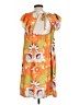 Shein 100% Polyester Tropical Orange Casual Dress Size 12 - photo 2