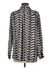 Pleione 100% Polyester Chevron-herringbone Silver Long Sleeve Blouse Size M - photo 2