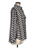 Pleione 100% Polyester Chevron-herringbone Silver Long Sleeve Blouse Size M - photo 4