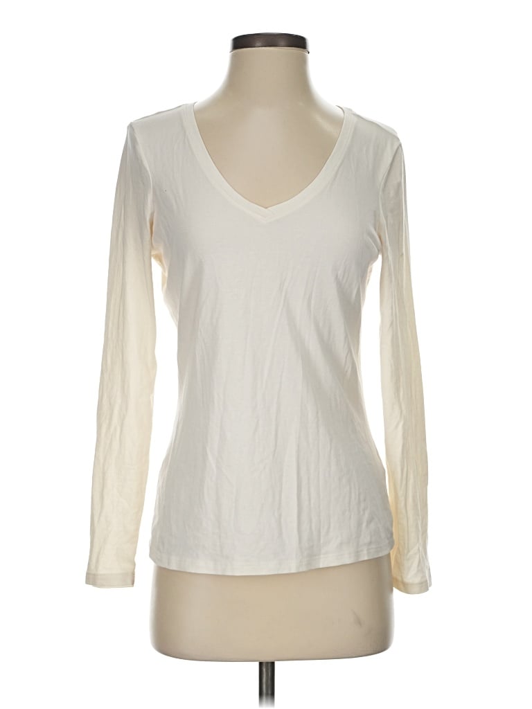 Pre-owned Tahari Long Sleeve T-shirt In White