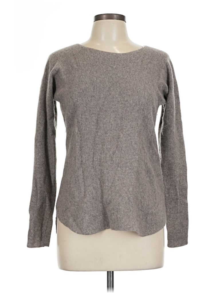 Pre-owned Max Studio Cashmere Pullover Sweater In Gray