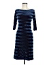Portrait Chevron-herringbone Blue Cocktail Dress Size M - photo 1