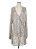 Winona 100% Polyester Metallic Silver Cocktail Dress Size 4 - photo 1