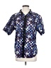 Spencer's 100% Cotton Stars Blue Short Sleeve Button-Down Shirt Size S (estimated) - photo 1