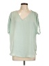 Valette 100% Polyester Green Short Sleeve Blouse Size L - photo 1
