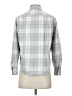 Ann Taylor LOFT 100% Cotton Plaid Silver Long Sleeve Button-Down Shirt Size XS - photo 2