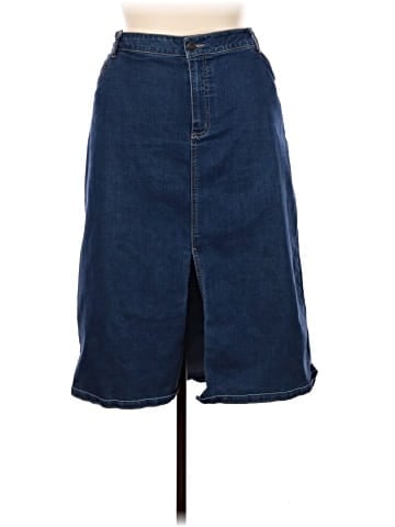 Woman Within Denim Skirt (view 1)