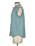 Ann Taylor LOFT 100% Polyester Teal Sleeveless Blouse Size XS - photo 5