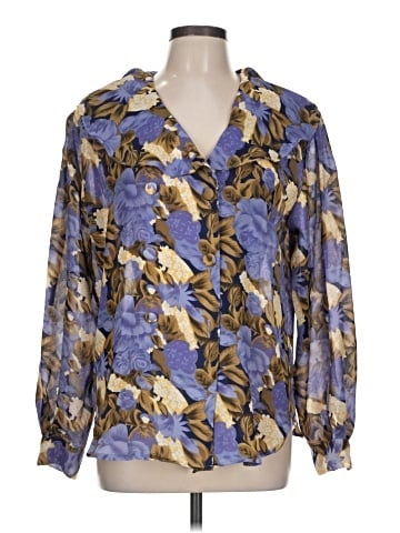 Dividends Long Sleeve Blouse (view 1)