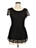 H&M 100% Polyester Black Short Sleeve Top Size M - photo 1