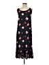 Just Floral Black Casual Dress Size M - photo 1