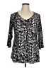 Roz & Ali Black 3/4 Sleeve Top Size XL - photo 1