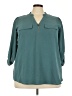 Indigo Rose 100% Polyester Teal 3/4 Sleeve Blouse Size 2X - photo 1