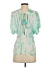 Hot Lava 100% Rayon Tie-dye Green Short Sleeve Blouse Size S - photo 2