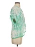 Hot Lava 100% Rayon Tie-dye Green Short Sleeve Blouse Size S - photo 4
