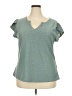 Unbranded 100% Polyester Teal Short Sleeve Blouse Size 2X - photo 1