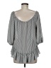 Lila Rose 100% Polyester Gray White 3/4 Sleeve Blouse Size M - photo 2