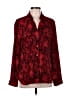 INC International Concepts 100% Polyester Animal Print Red Long Sleeve Blouse Size L - photo 1
