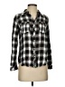 Cato 100% Rayon Plaid Black Long Sleeve Button-Down Shirt Size S - photo 1