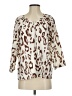 Unbranded 100% Polyester Animal Print Ivory 3/4 Sleeve Blouse Size S - photo 1