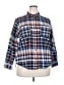 Universal Thread 100% Cotton Plaid Blue 3/4 Sleeve Button-Down Shirt Size XXL - photo 1
