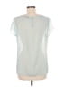 Ann Taylor LOFT 100% Polyester Polka Dots Teal Blue Short Sleeve Blouse Size M - photo 2