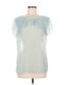 Ann Taylor LOFT 100% Polyester Polka Dots Teal Blue Short Sleeve Blouse Size M - photo 1