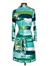 BCBGMAXAZRIA Print Teal Casual Dress Size XXS - photo 2