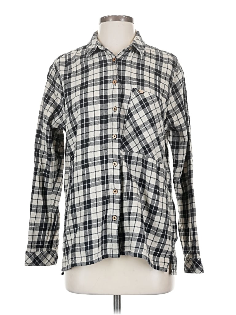 Pre-owned Pull & Bear Long Sleeve Button Down Shirt In Silver