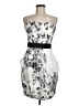 H&M 100% Polyester Graphic White Cocktail Dress Size 8 - photo 1