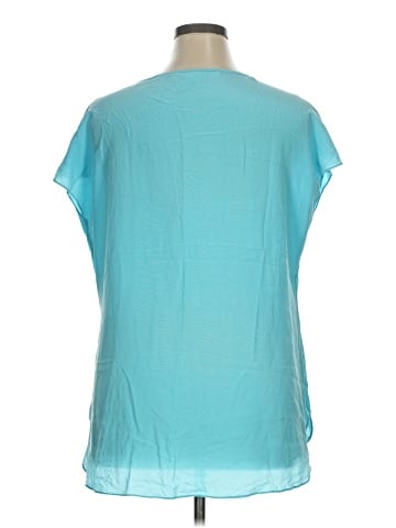 Max Studio Short Sleeve Silk Top (view 2)