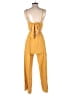 Carly Jean 100% Rayon Solid Yellow Jumpsuit Size S - photo 2